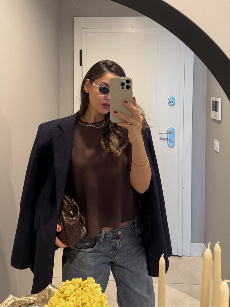 Acı Kahve Triko Bluz