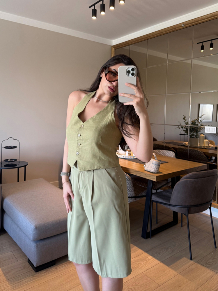 Mint Yeşili Bermuda Yeni Sezon Şort