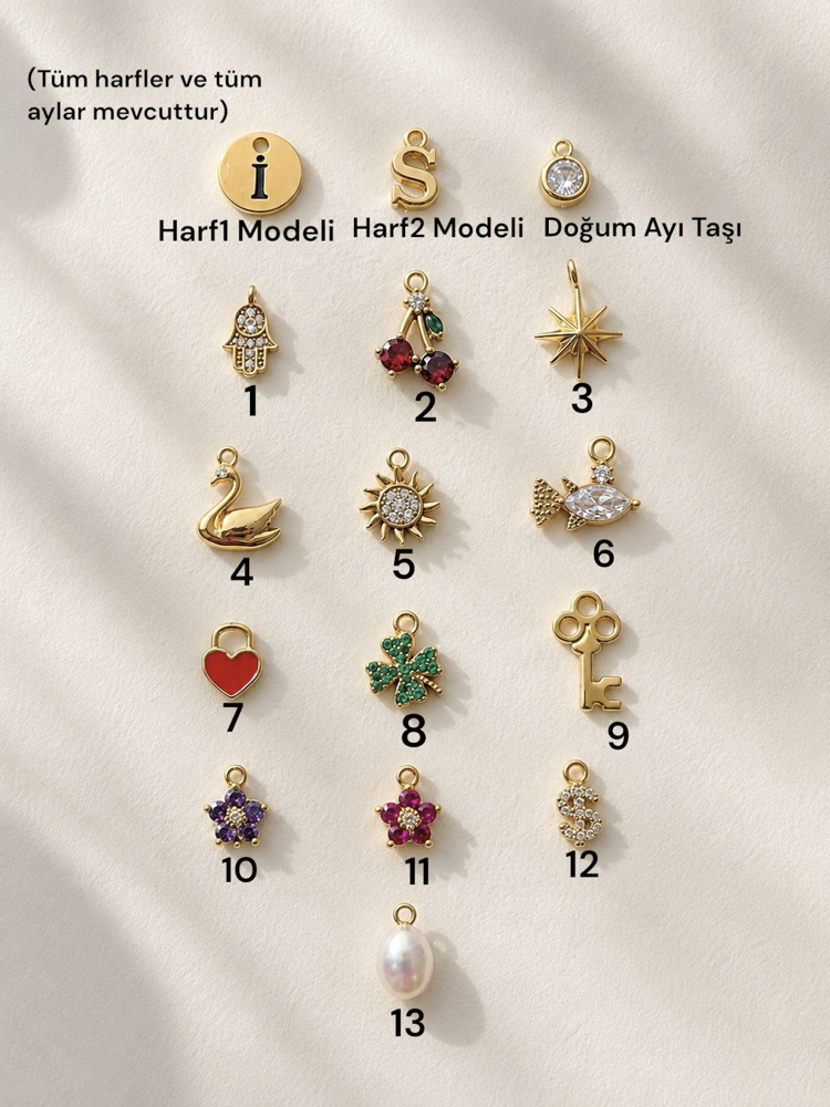Şans Bilekliğini Tasarla (1 Adet Charm+Kırmızı Şans İpli Fiyattır)