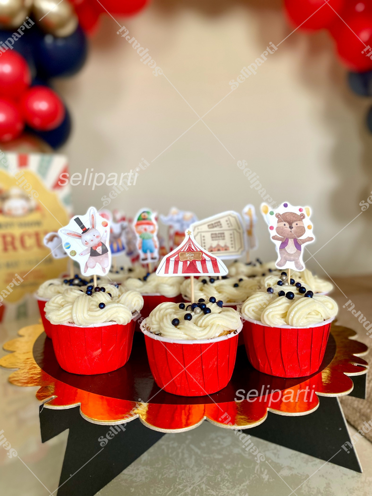 Sirk Temalı Cupcake Süsü - Opsiyon Seçiniz
