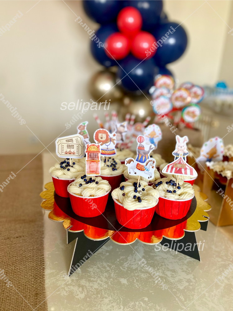 Sirk Temalı Cupcake Süsü - Opsiyon Seçiniz