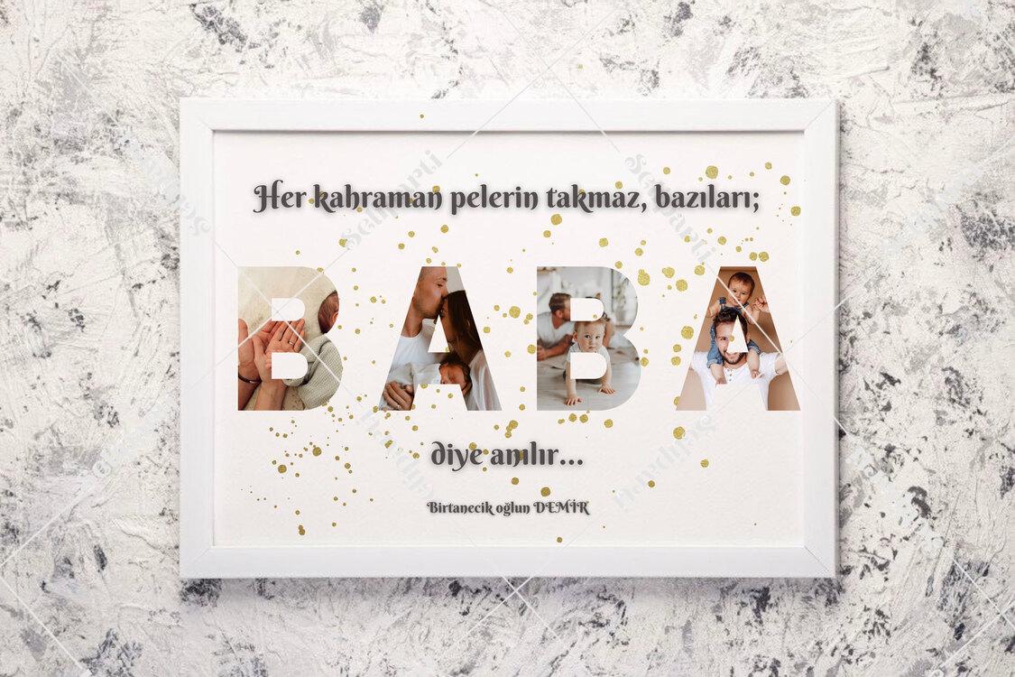 Fotoğraflı Baba Anı Tablosu-20x30cm
