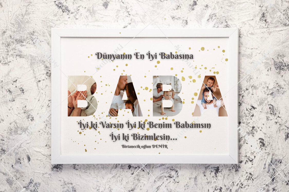 Dünyanın En İyi Babasına Anı Tablosu-20x30cm