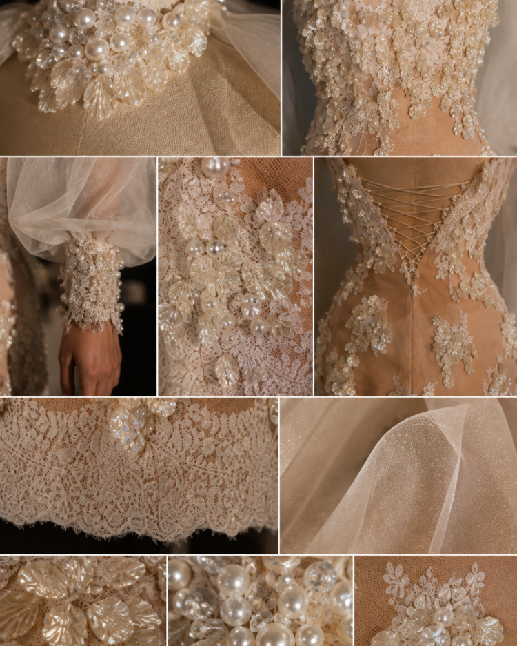 Celeste Royale – Yüksek Yakalı Couture Mini Elbise