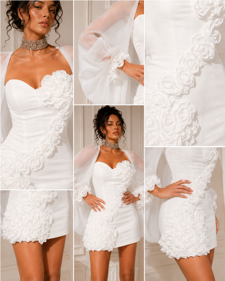 Zambak Bridal – Dar Korseli Mini Elbise