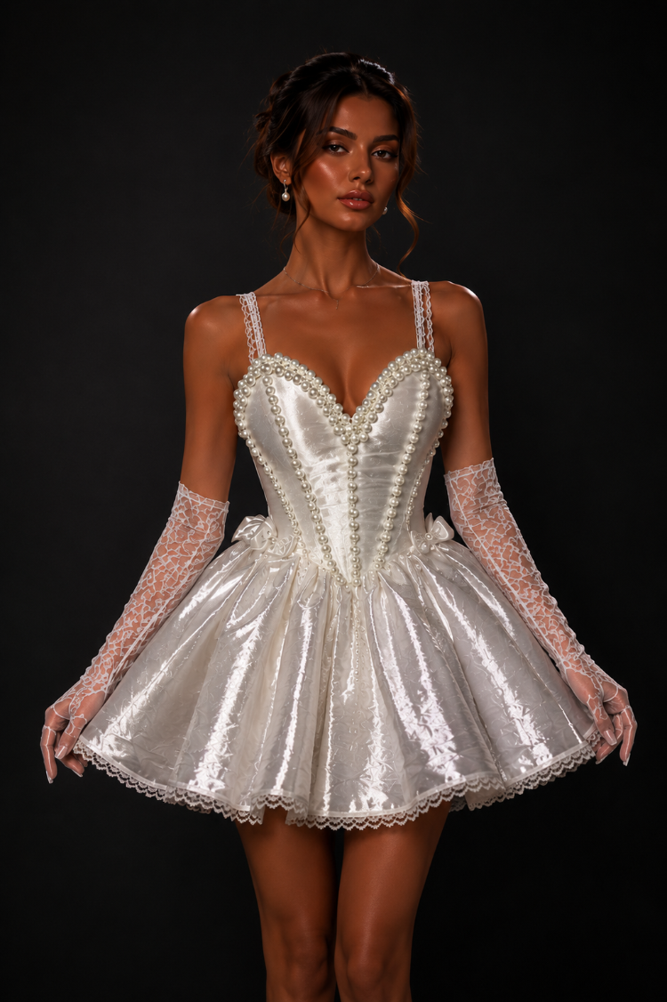 Pearl Royale – İnci İşlemeli Couture Mini Elbise