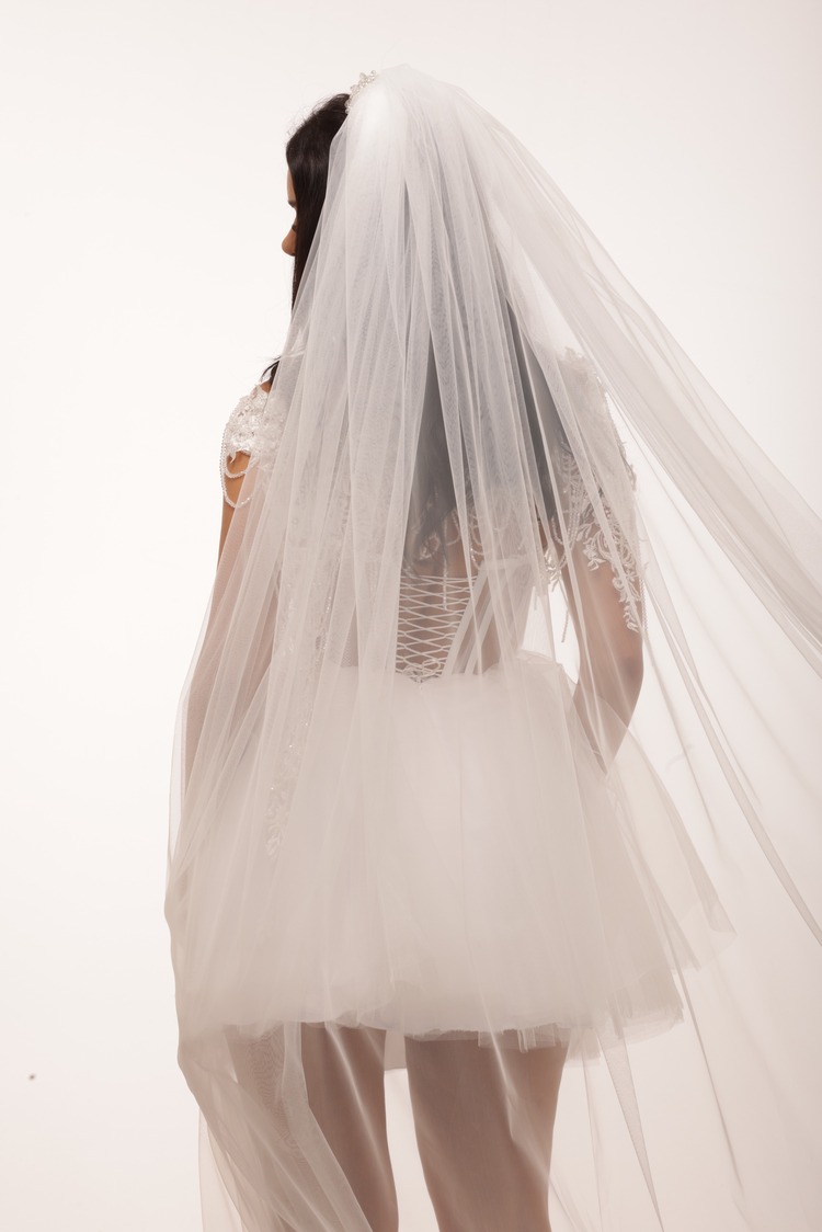 Dione Bridal – Beyaz Kabarık Mini Elbise
