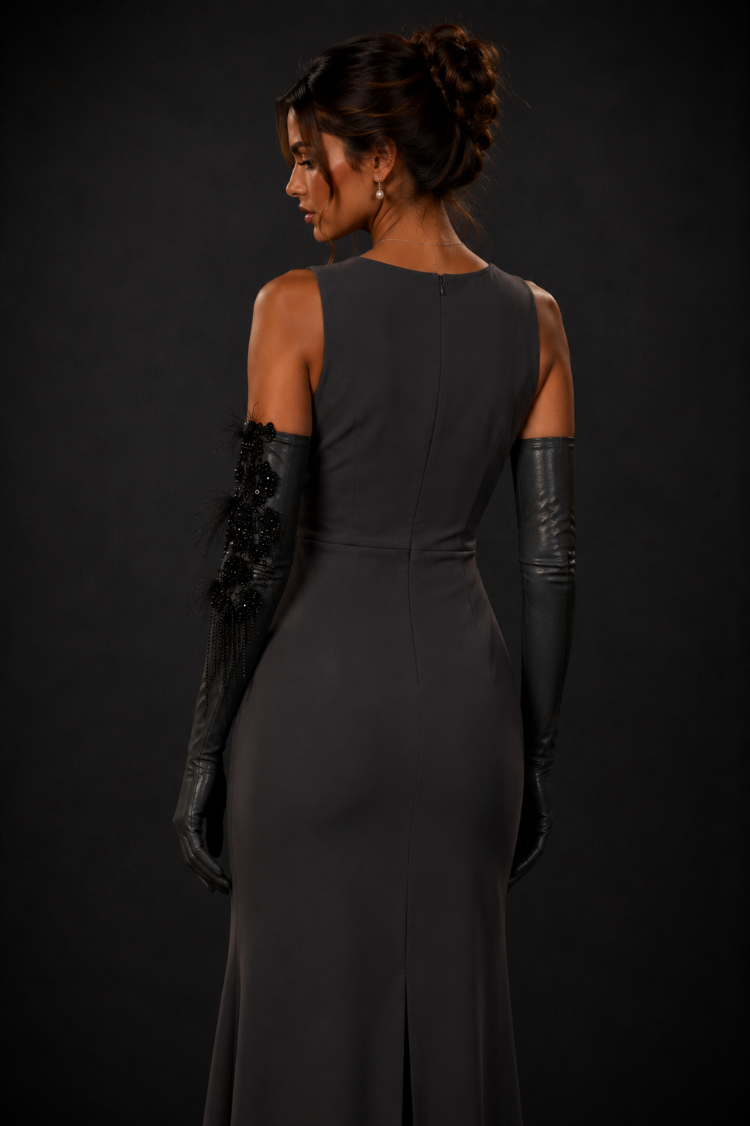 Noir Eclipse – Taş İşlemeli Couture Eldiven