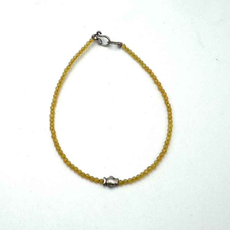 Yellow Quartz Charm Bracelet