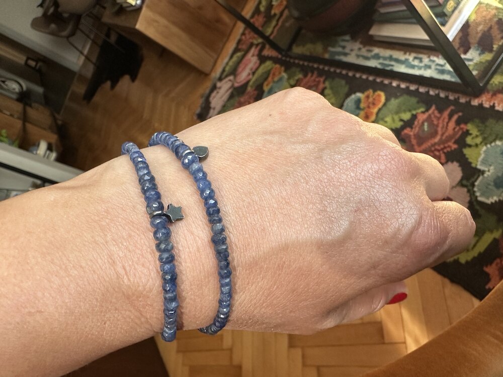 Sapphire Bracelet with Star Charm