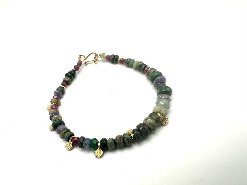 Gemstone Bracelet with Tiny Silver Drops