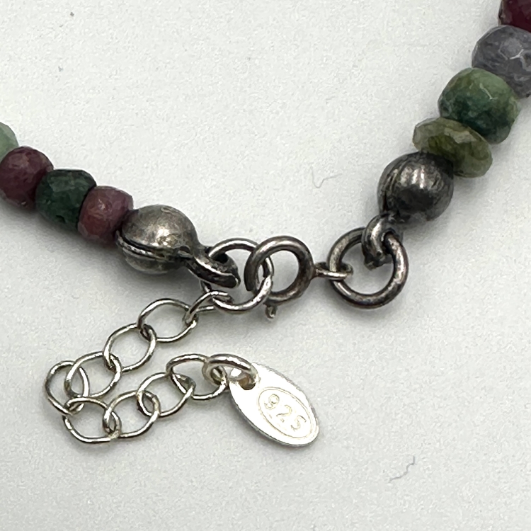 Gemstone Bracelet with Fleur de Lis Charm
