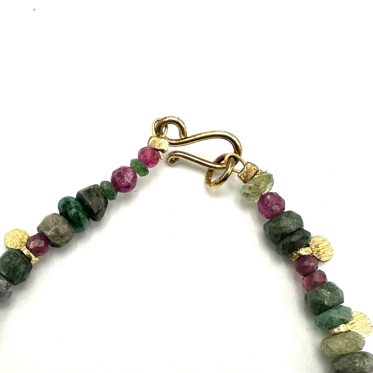 Gemstone Bracelet with Tiny Silver Drops