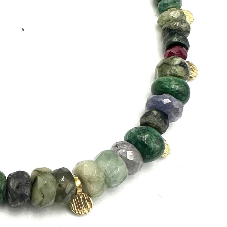 Gemstone Bracelet with Tiny Silver Drops