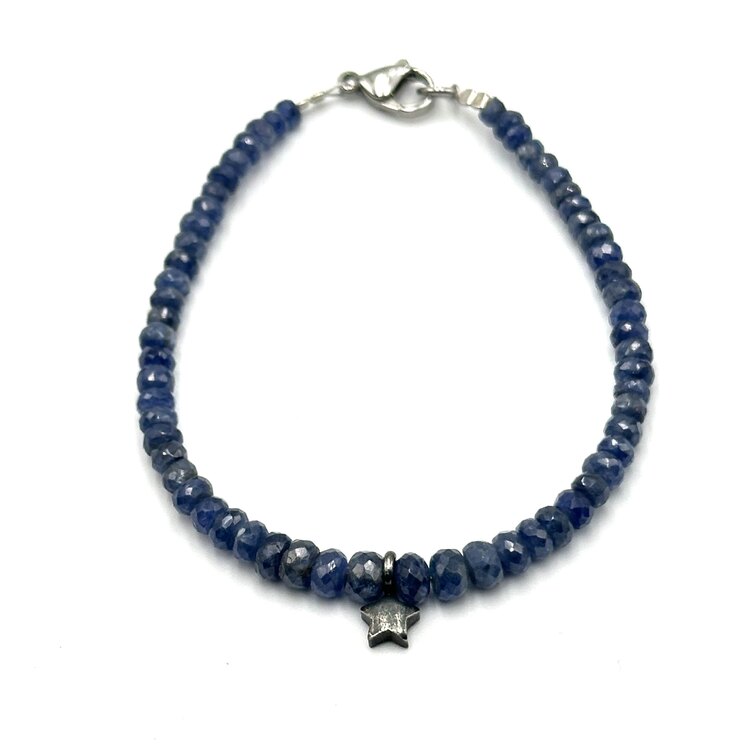 Sapphire Bracelet with Star Charm