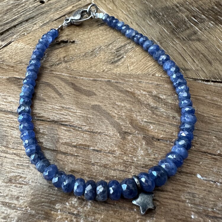 Sapphire Bracelet with Star Charm