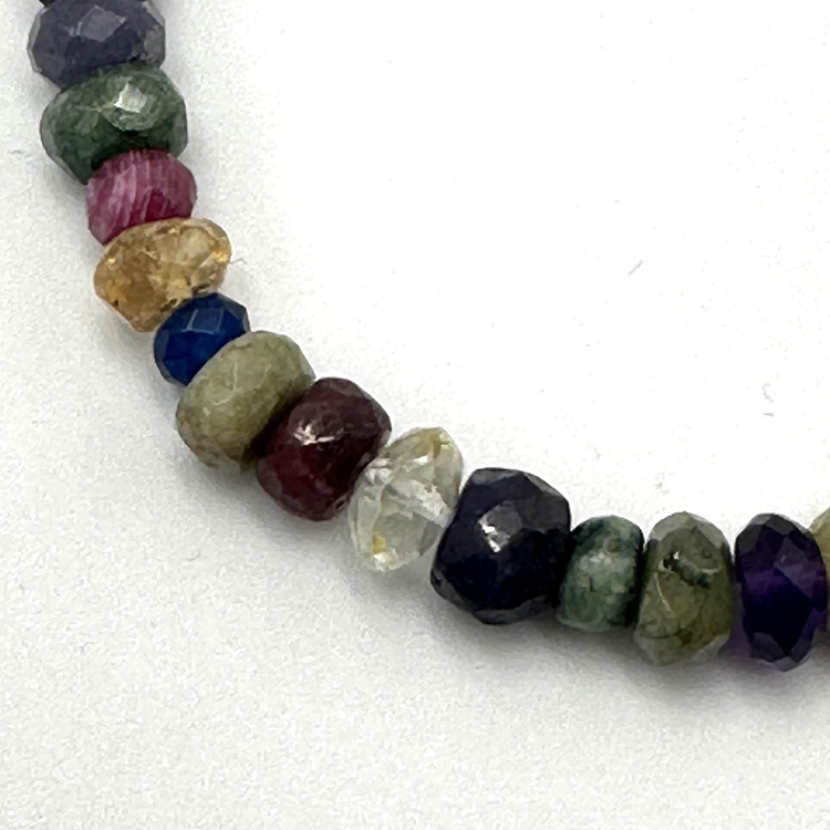 Gemstone Bracelet with Fleur de Lis Charm