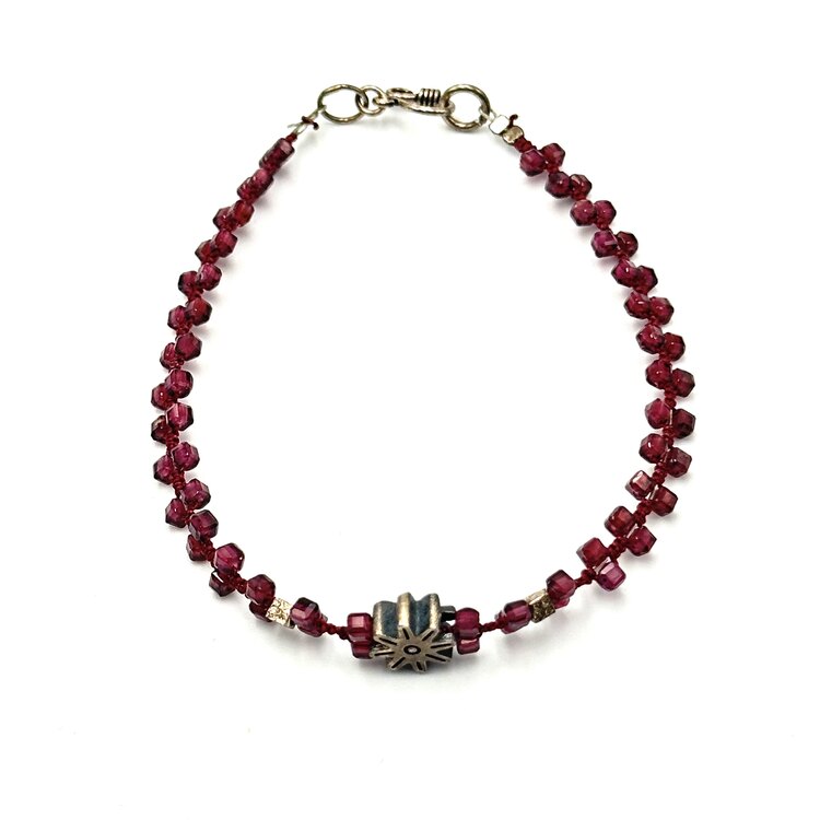 Garnet Charm Bracelet