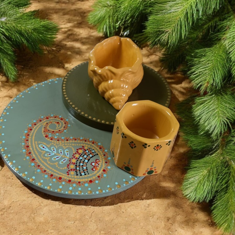 TAŞ TOZU MUMLUK  İKİLİ SUNUM STANDI