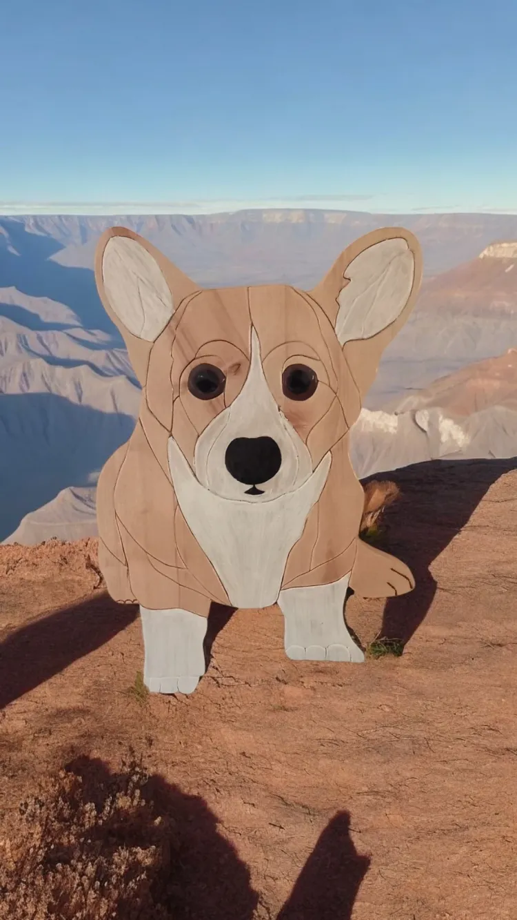 CORGİ  KARAMEL KÖPEK PANO
