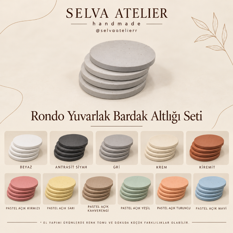 Rondo Yuvarlak Bardak Altlığı Seti