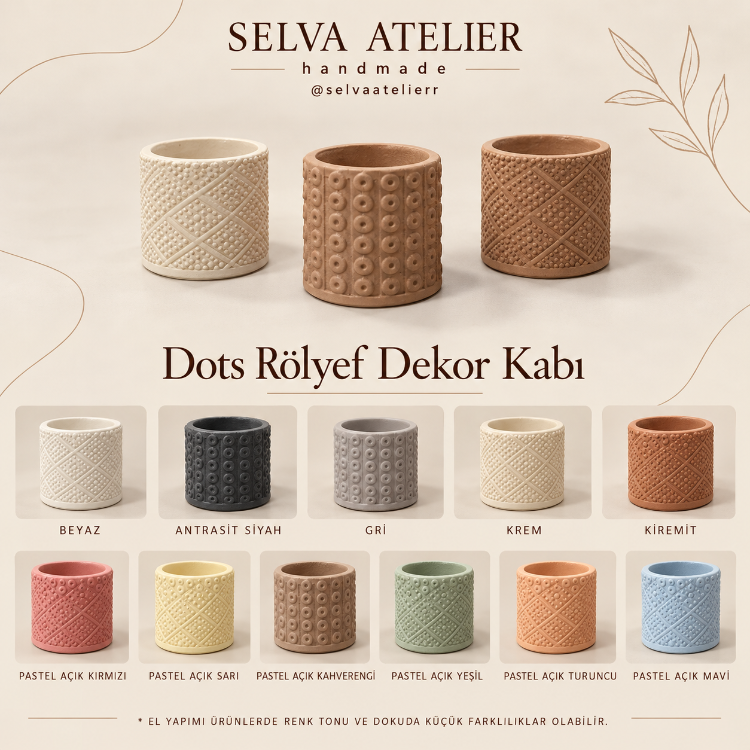 Dots Rölyef Dekor Kabı