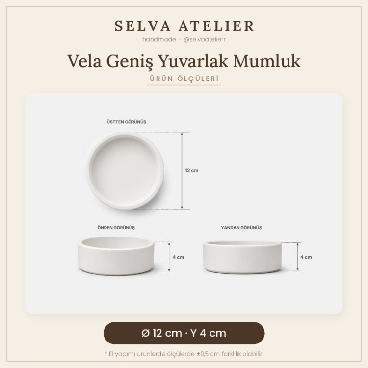 Vela Geniş Yuvarlak Mumluk