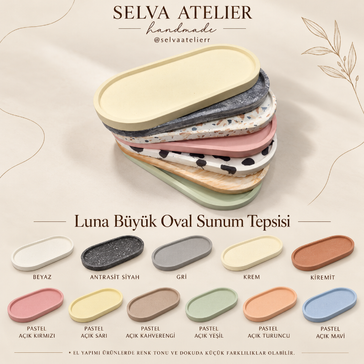 Luna Büyük Oval Sunum Tepsisi