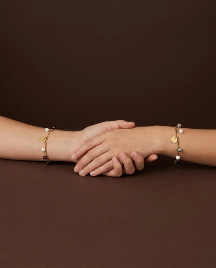 Lottie Duo – Zincir, İnci & Cam Boncuk Bileklik Seti