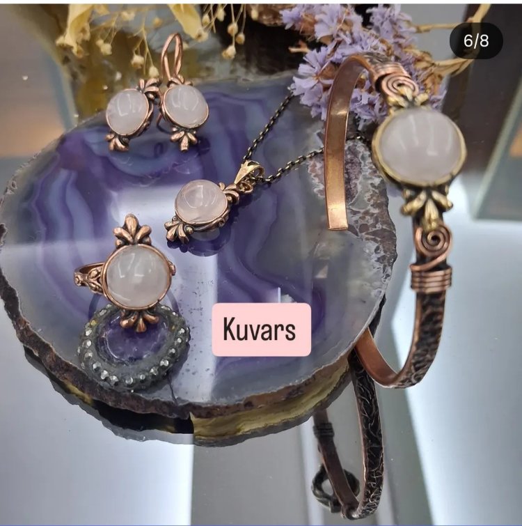 kuvars Bakır takım bakır bileklik