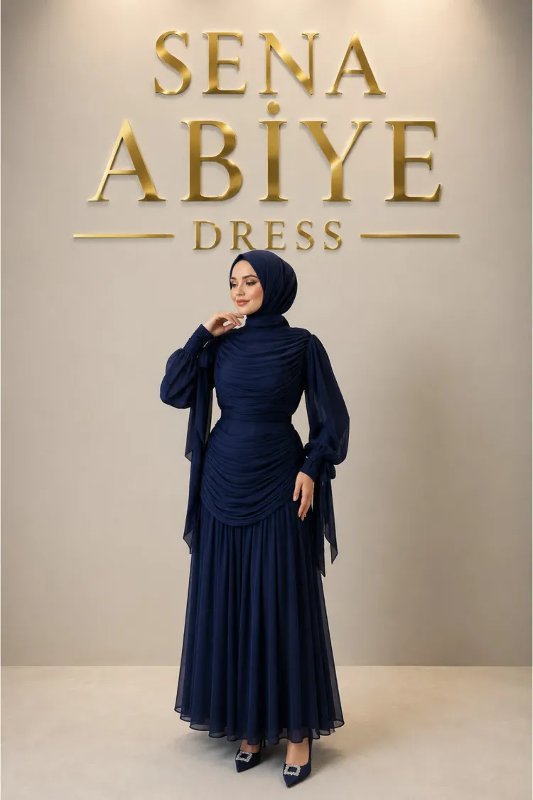HAZEL LACİVERT ABİYE
