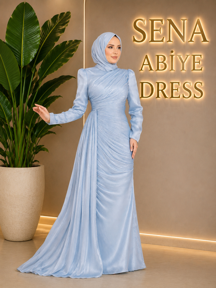 ALYA BEBE MAVİSİ ABİYE - ŞAL HEDİYELİ -