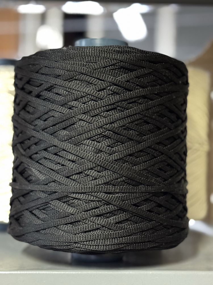5MM SİYAH POLYESTER RİBON MAKROME İPİ (1KG)