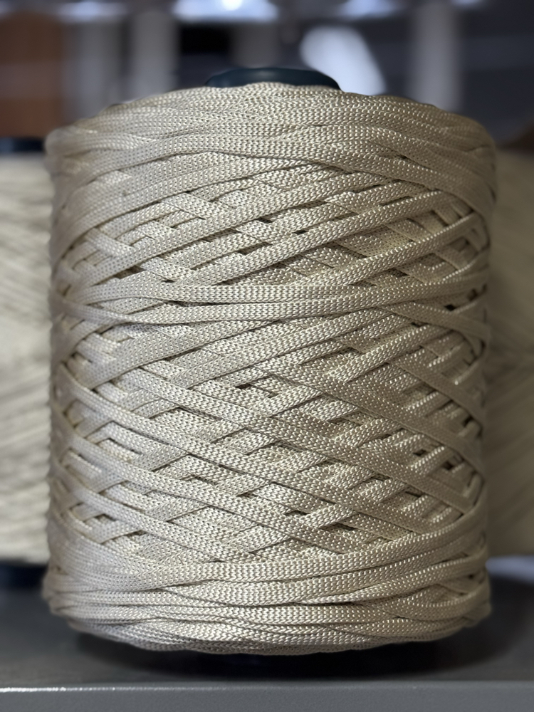 5MM KREM POLYESTER RİBON MAKROME İPİ (1KG)