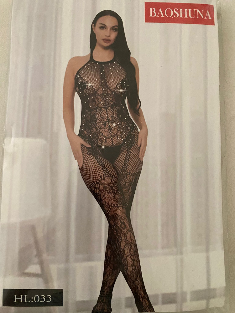 SenselleTr Taşlı Siyah Vücut Çorabı
