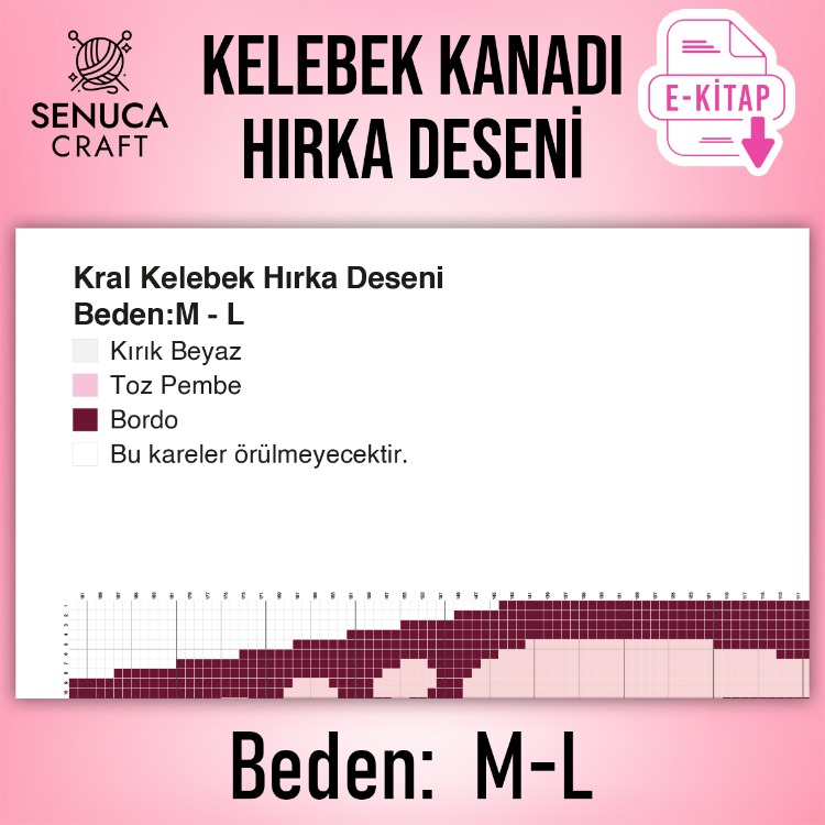 Kelebek Hırka Desen Şeması M-L Beden (Dijital PDF)
