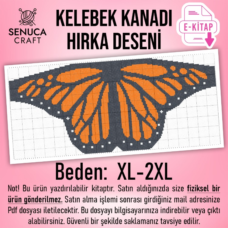 Kelebek Hırka Desen Şeması XL-2XL Beden (Dijital PDF)