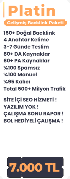 PLATİN BACKLİNK PAKETİ 7.000 TL