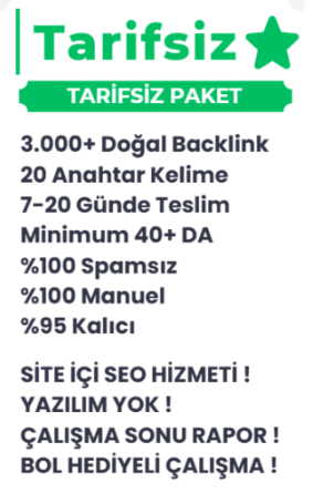 TARİFSİZ BACKLİNK PAKETİ 36.000 TL