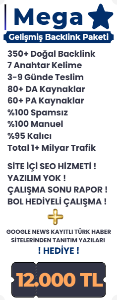 MEGA BACKLİNK PAKETİ 12.000 TL