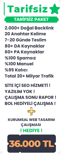 TARİFSİZ BACKLİNK PAKETİ 36.000 TL