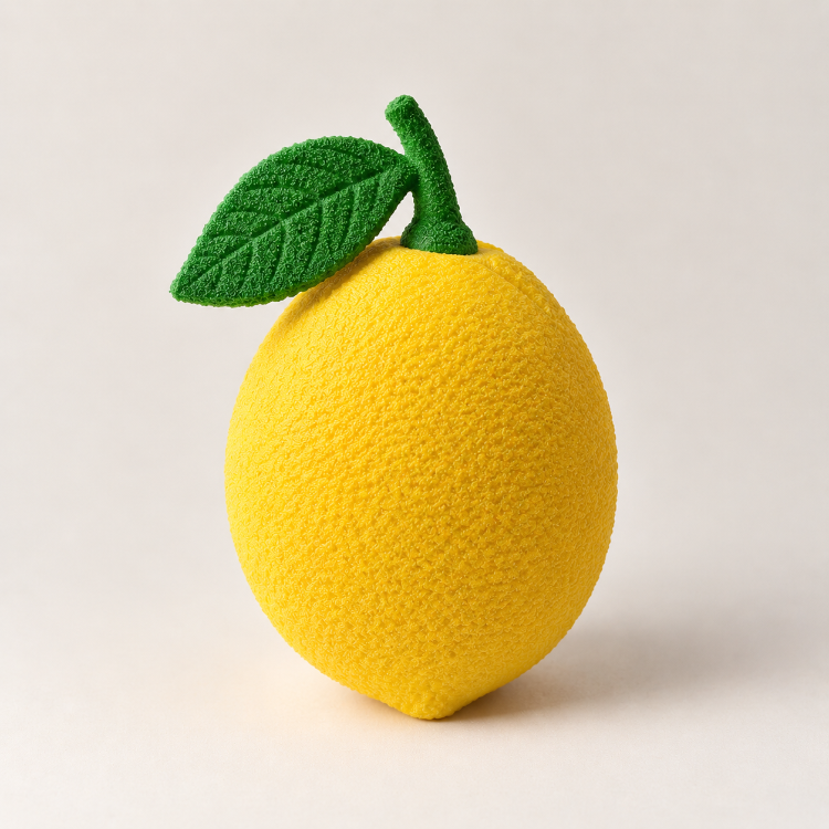 3D Limon Fotoğraf Çerçevesi | Dekoratif Meyve Çerçeve | Sarı Masa Dekoru
