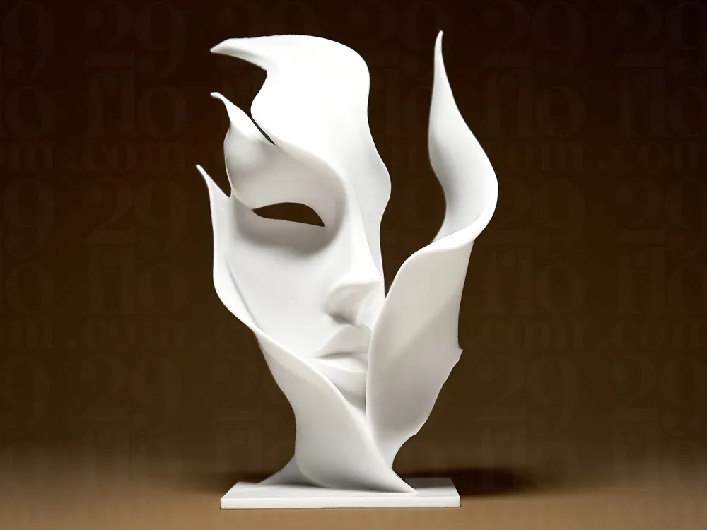 Gizemli Maske ve Soyut Yüz Figürü Dekoratif Obje | 3d Baskı