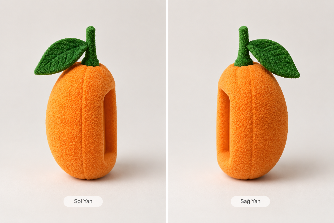 3D Portakal Fotoğraf Çerçevesi | Dekoratif Meyve Çerçeve | Turuncu Masa Dekoru