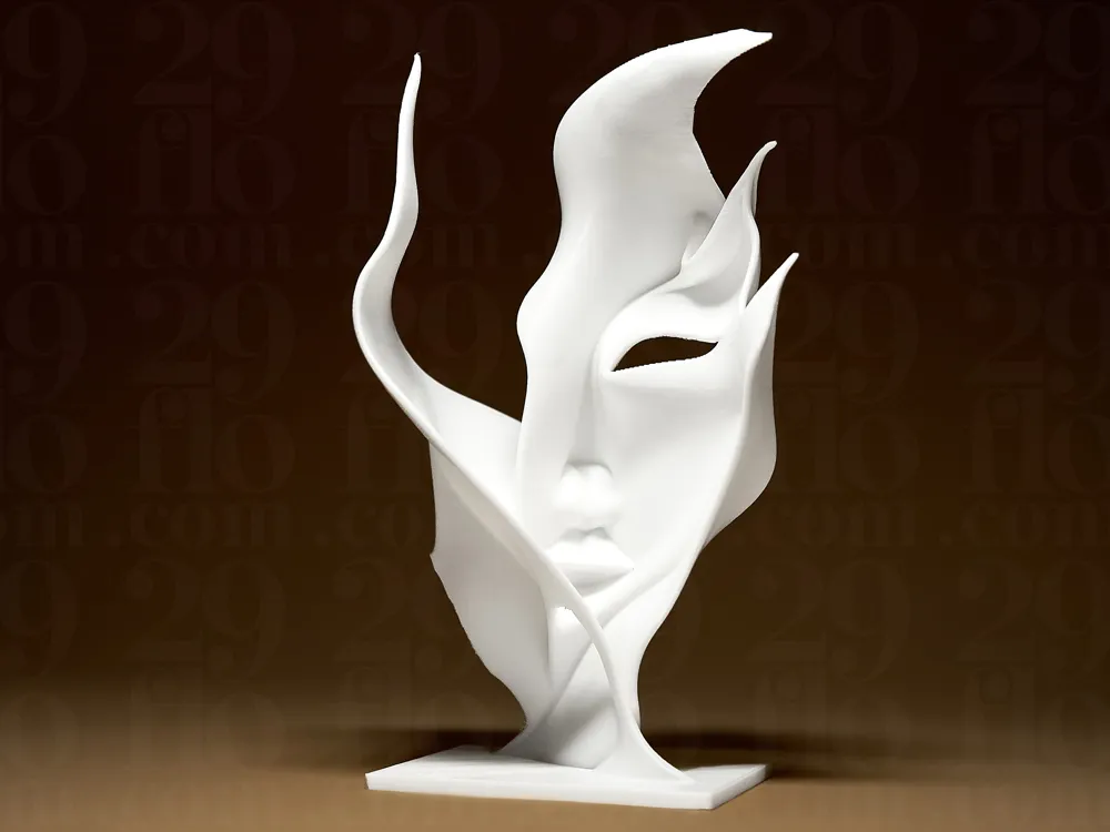 Gizemli Maske ve Soyut Yüz Figürü Dekoratif Obje | 3d Baskı