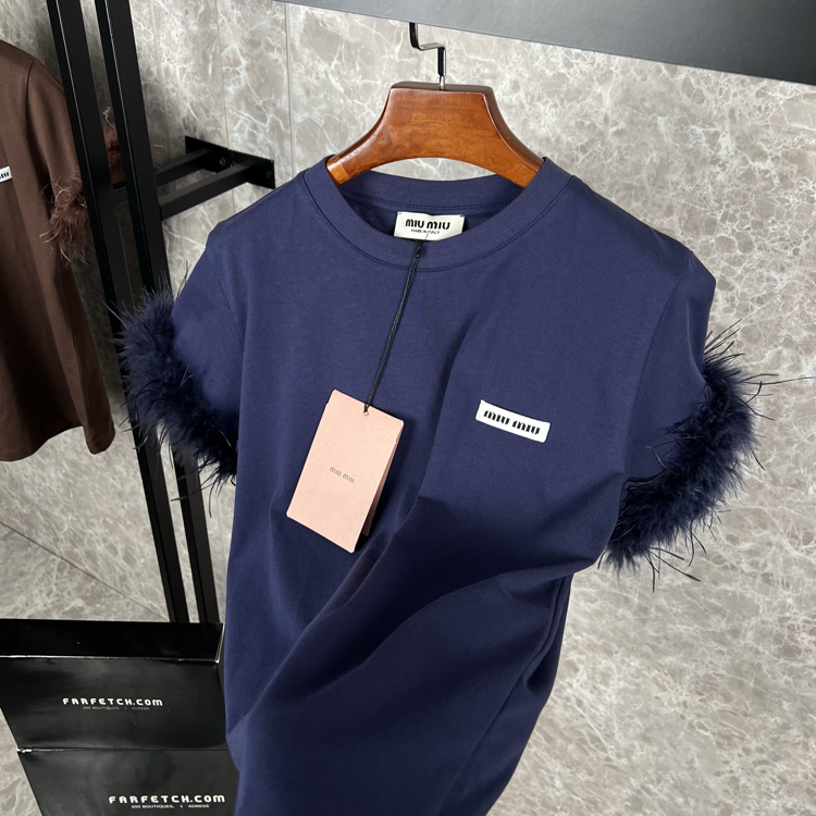 MiuMiu Premium Kadın T-shirt (lacivert)