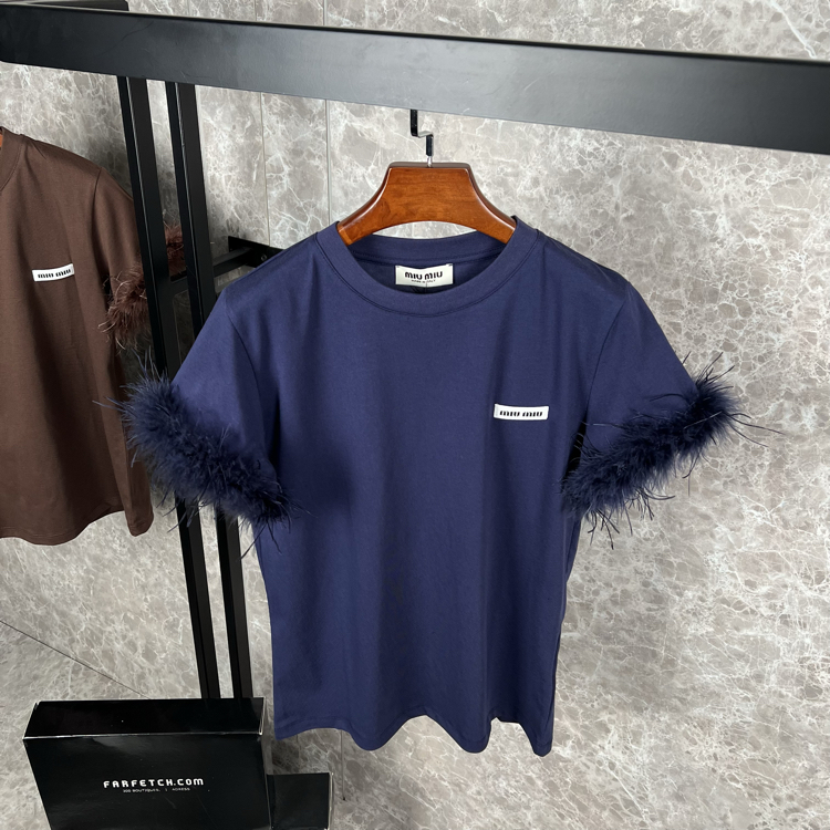 MiuMiu Premium Kadın T-shirt (lacivert)