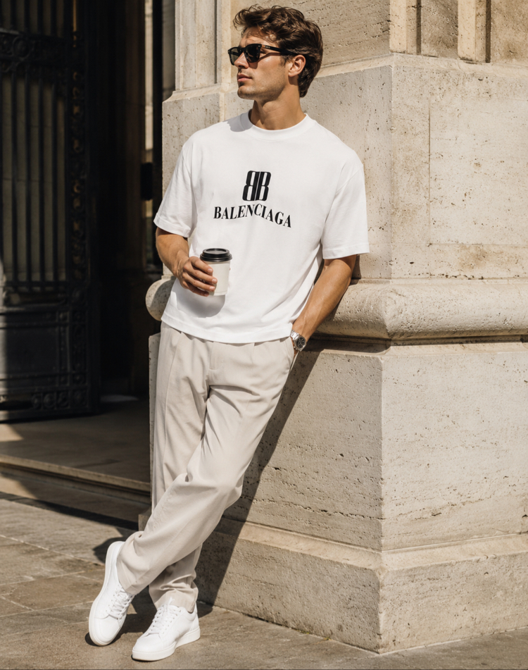 Balenciaga T-shirt (rahat kalıp)