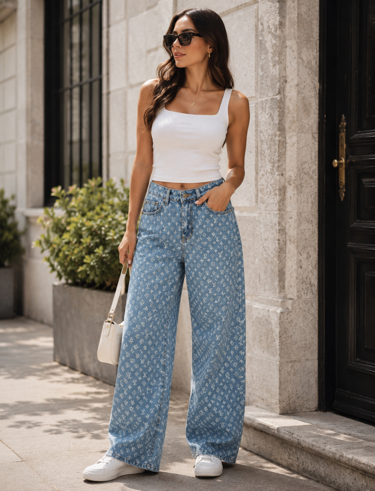 Louis Viutton Kadın Jeans (oversize)
