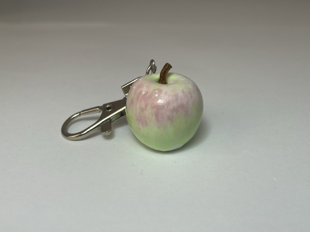 yeşil,pembe elma figür anahtarlık/çanta charm